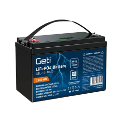 GETI GBL-12-100D LiFePO4 baterie 12,8V/100Ah displej