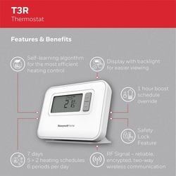 Bezdrátový termostat s týdenním programem Honeywell T3R Y3H710RF0072